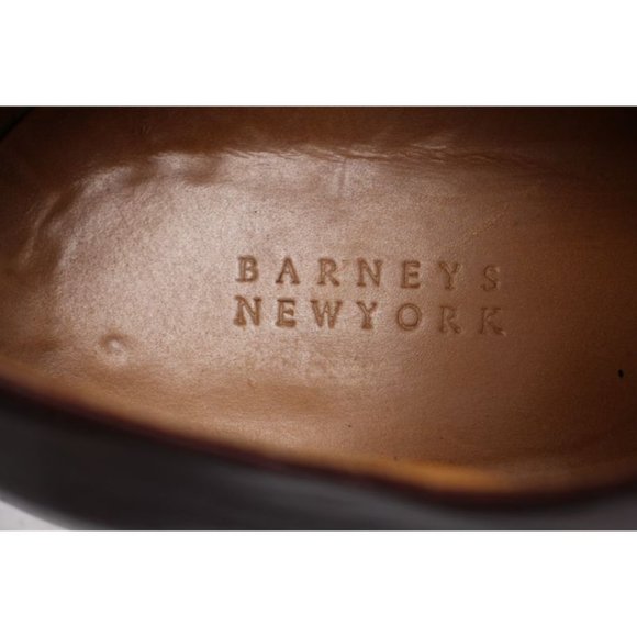 Barneys New York Men's Size 8 M Made in Italy Brown Leather Cap Toe Dress Shoes - Picture 11 of 11